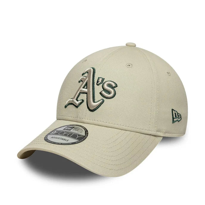 New Era Beige MLB Team Outline Athletics 9FORTY Cap