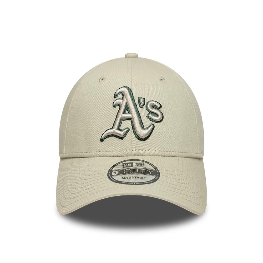 New Era Beige MLB Team Outline Athletics 9FORTY Cap