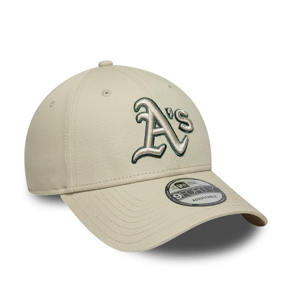 New Era Beige MLB Team Outline Athletics 9FORTY Cap