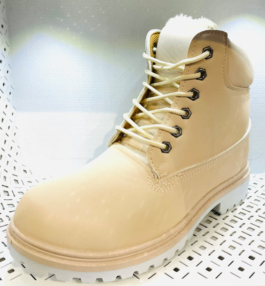 Winter Boots Textilleder gefüttert 36-41 Hell Beige