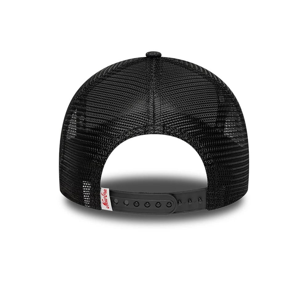 New Era Patch Denim Black 9FORTY A-Frame Trucker Adjustable Cap