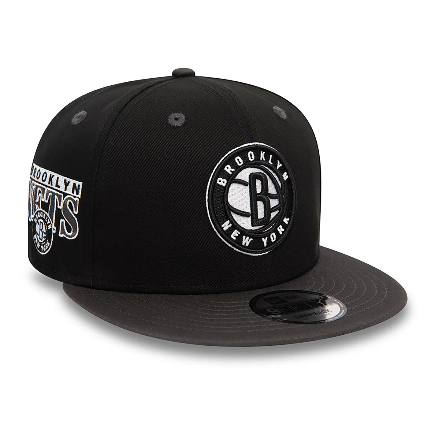 New Era 9Fifty Schwarze Brooklyn Nets NBA Team Colour Snapback Cap