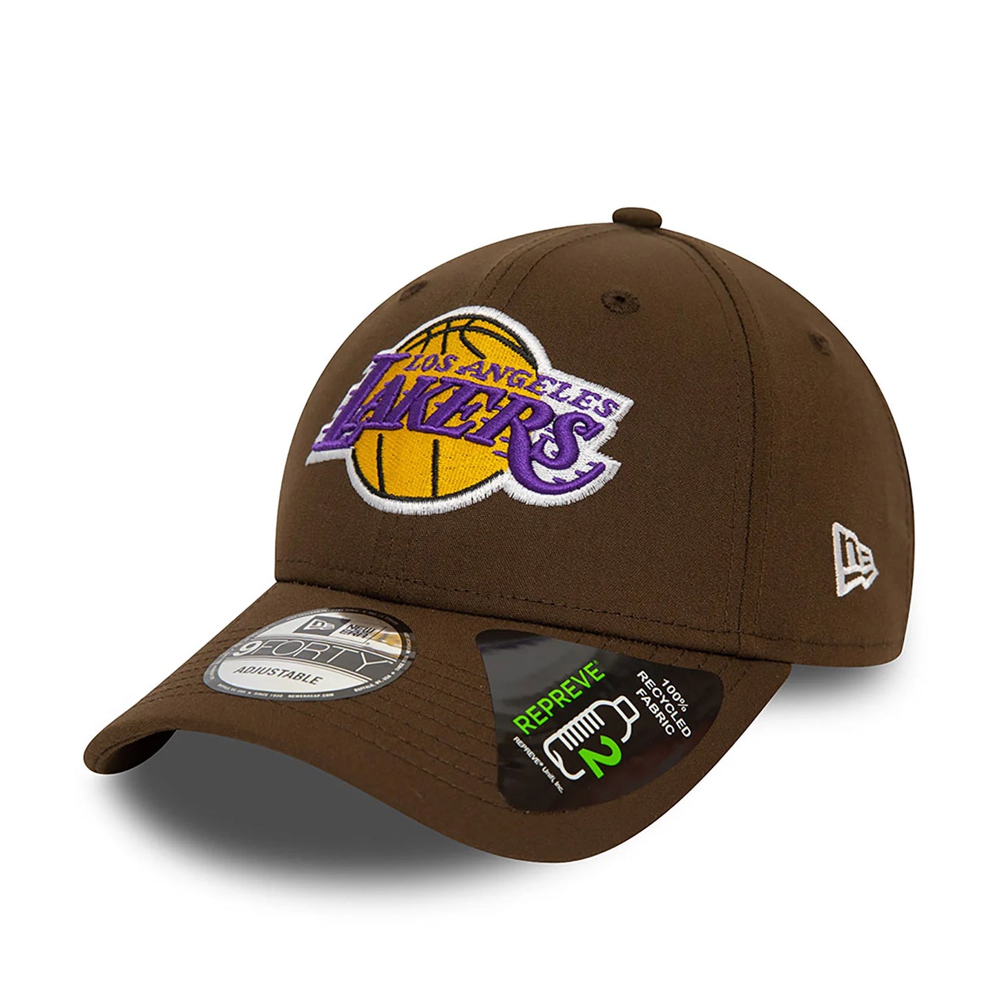 New Era Brown LA Lakers NBA Repreve 9FORTY Verstellbare Cap