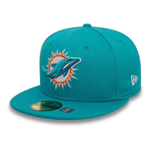 New Era Miami Dolphins NFL Official Team Colours Turquoise 59FIFTY Fitted Cap