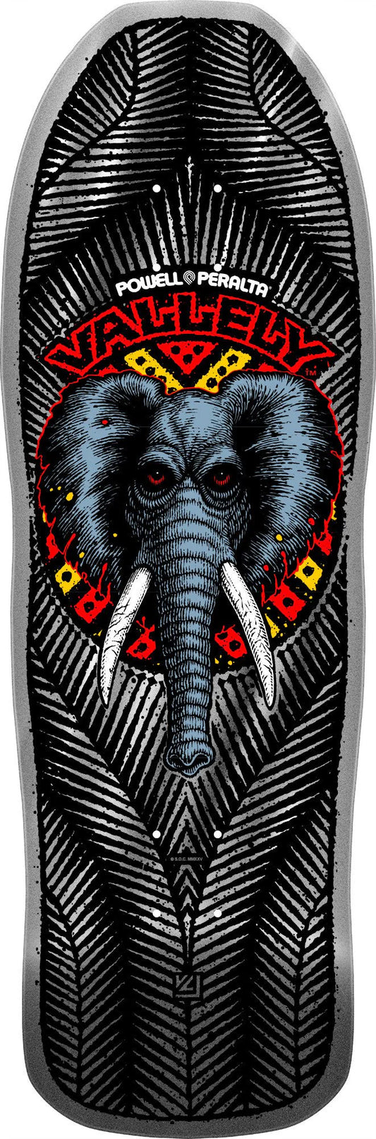 Powell Peralta Mike Vallely Elephant Reissue Skateboard Deck Silver Foil - 9.85 x 30